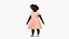Little African Girl in Summer Outfit Rigged for Cinema 4D