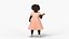 Little African Girl in Summer Outfit Rigged for Cinema 4D