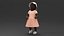 Little African Girl in Summer Outfit Rigged for Cinema 4D