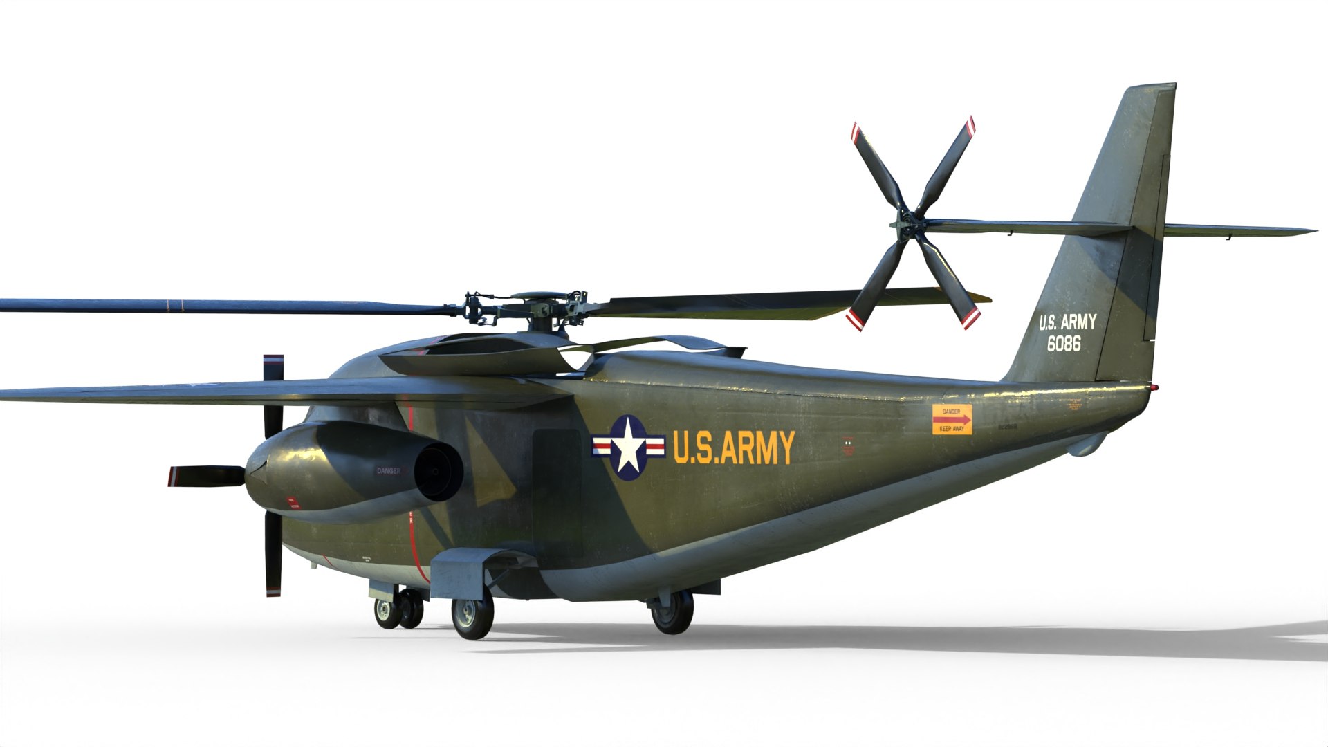3D Model Lockheed CL-945 Stowed Rotor Aircraft CARR - TurboSquid 2184169