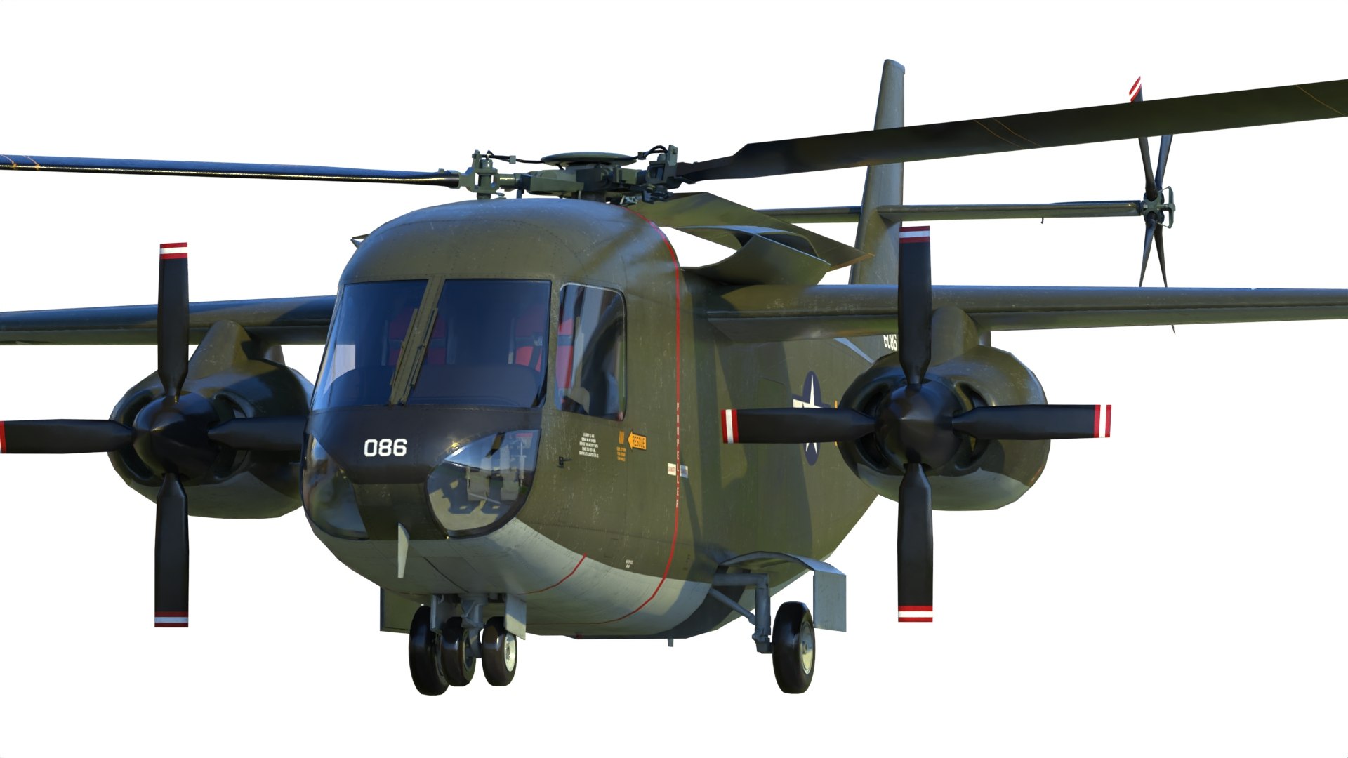 3D Model Lockheed CL-945 Stowed Rotor Aircraft CARR - TurboSquid 2184169
