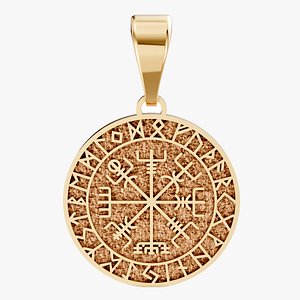 3D Round Celtic Pendant with Runes