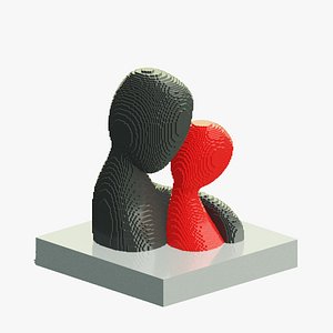 3D Love Couple Sculpture model