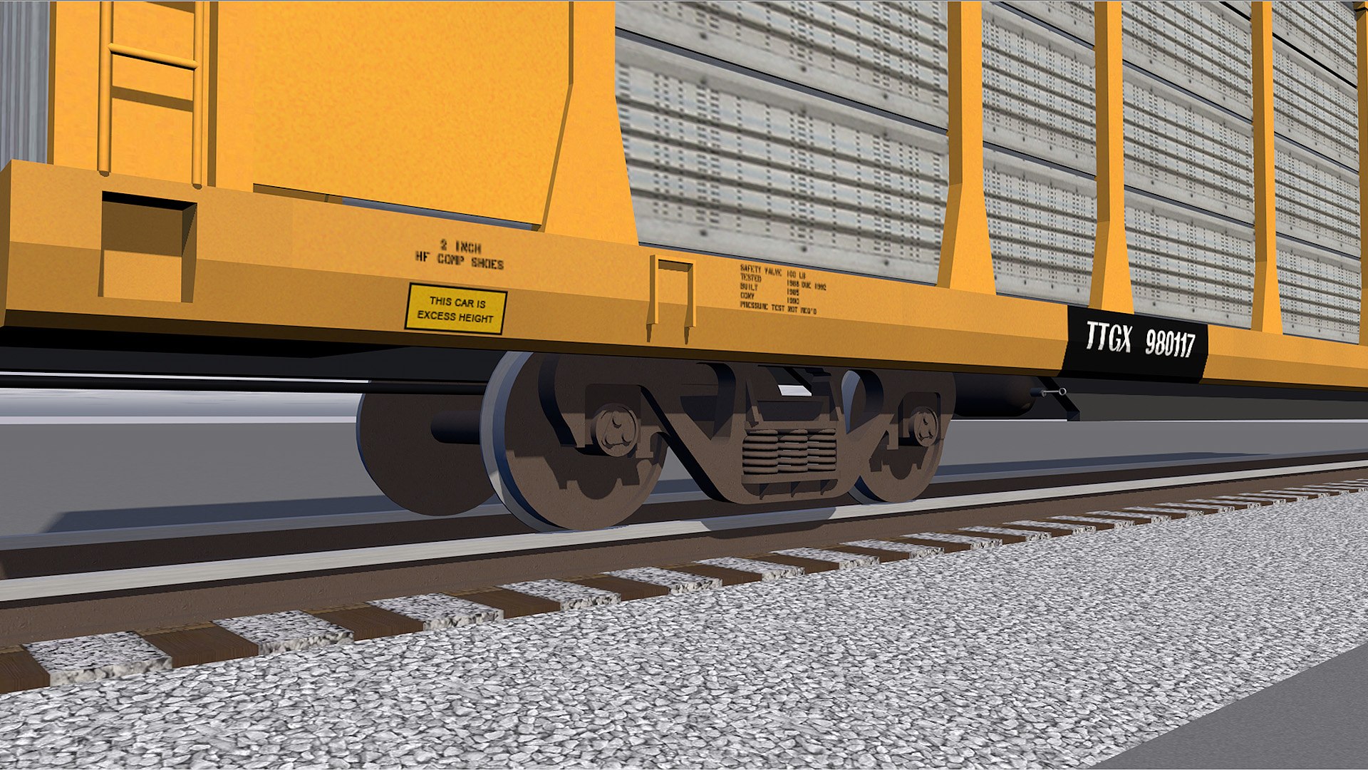 Train Car Autorack 3d Model