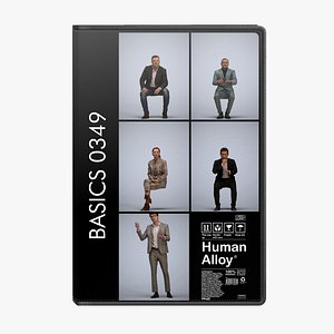 3D Basics0349 - A set containing 5 models of male and female adults sitting in business attire in offic