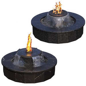 3 Fountains Fire and Water Bowl 3D