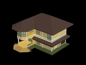 3D model house colonial style