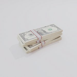 ONE Dollar Currency USD 3D model