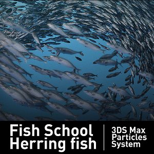 fish school particles 3d model