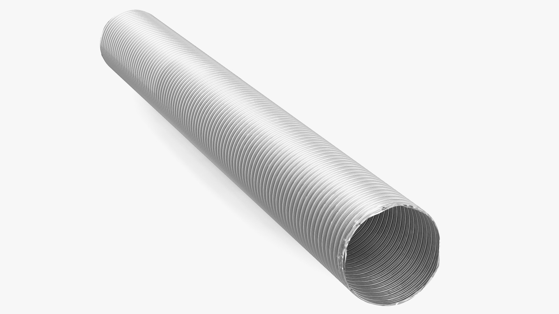 Aluminium Flexible Ducting Hose Rigged for Maya 3D model preview