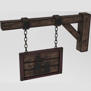 medieval blacksmith sign model