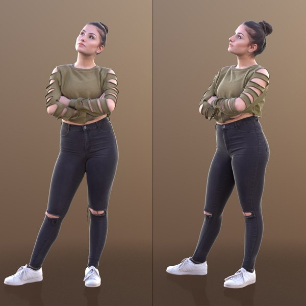 10509 Sheona - Young Woman Standing Armes Crossed 3D model