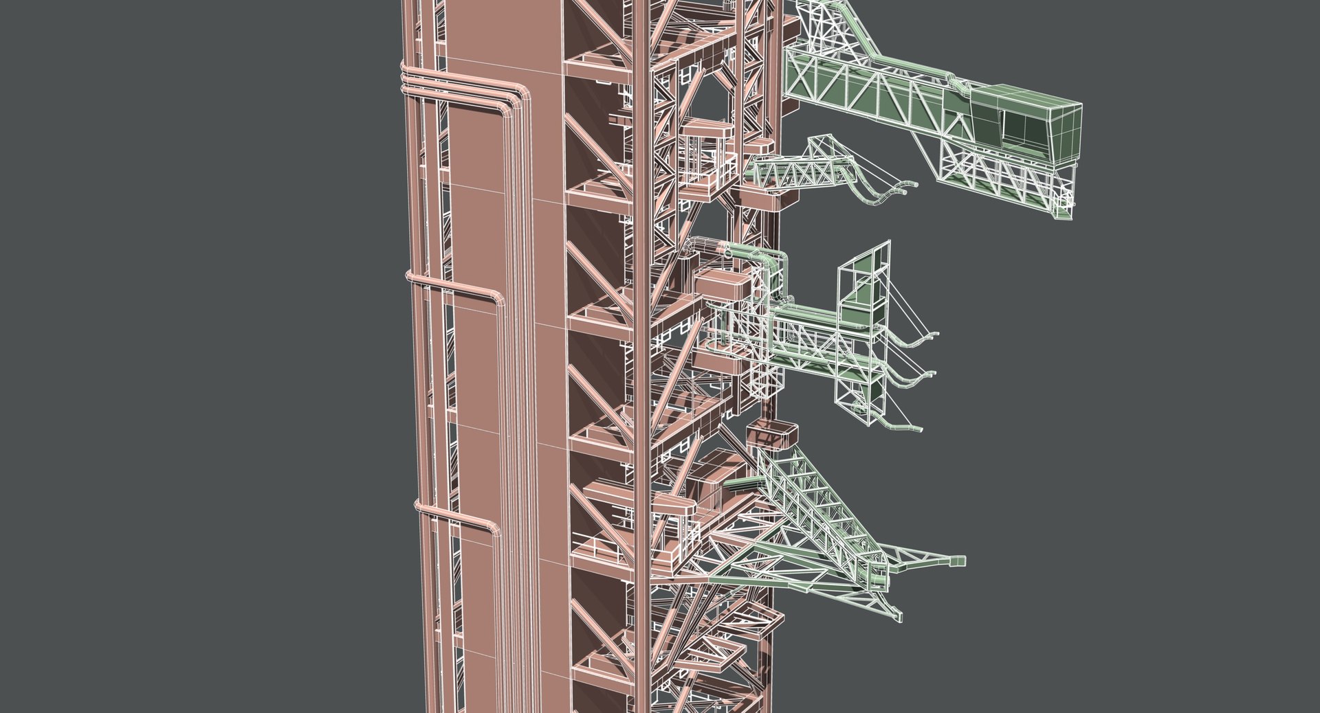 3D Rocket Launch Tower model - TurboSquid 1912168