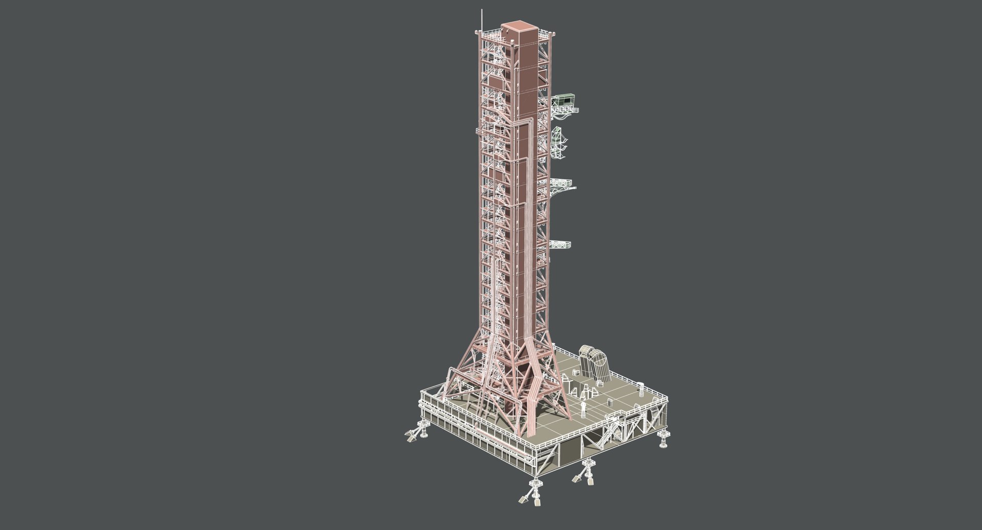 3D Rocket Launch Tower model - TurboSquid 1912168