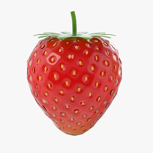 3D Strawberry Lowpoly