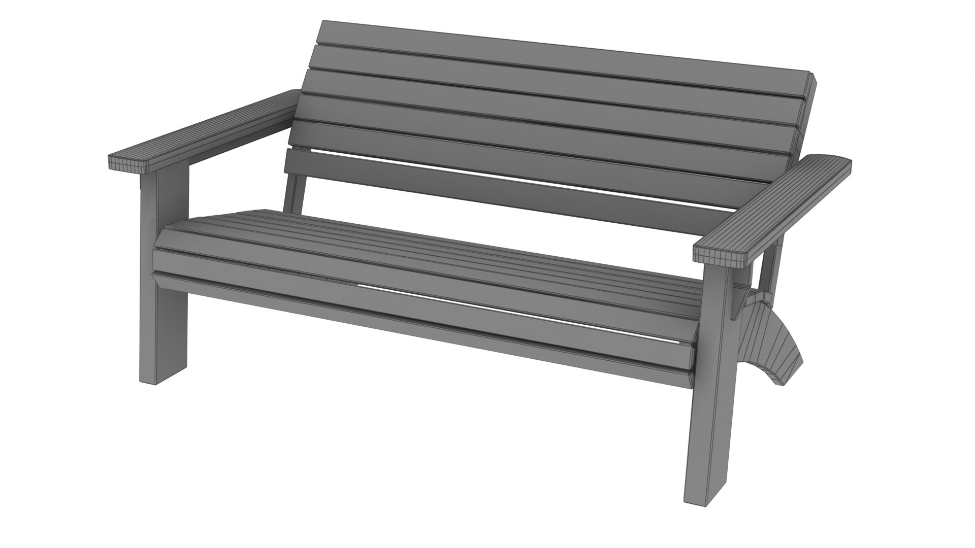 Wooden Garden Bench 3D model TurboSquid 2141741