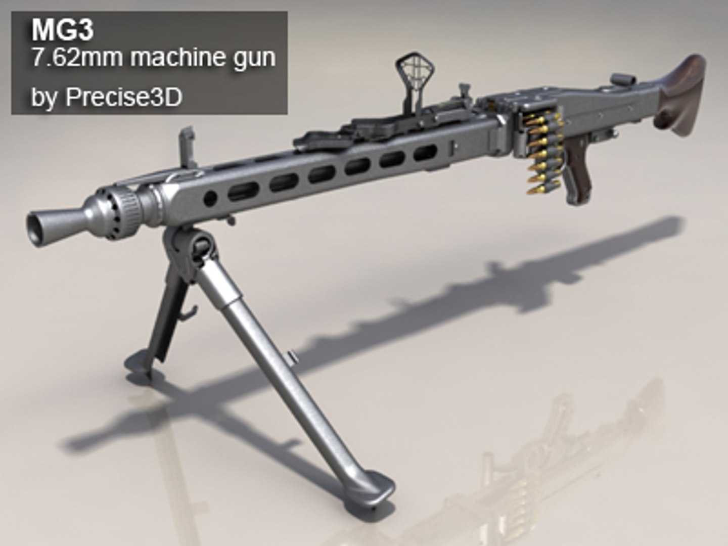 3d German Mg3 Machine Gun Model