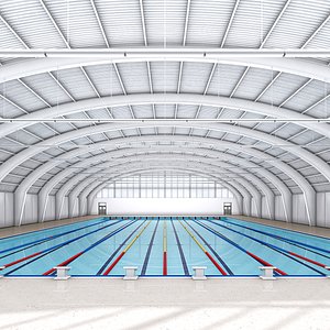 3D Olympic Swimming Pool 01 model
