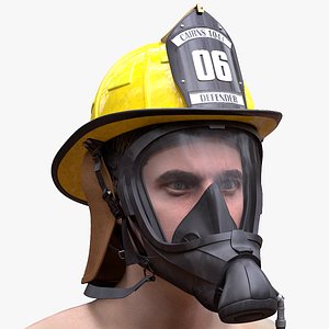 3D Mans Firefighter Head model
