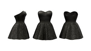 Strapless Little Black Dress 3D model
