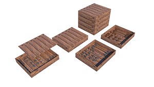 3D Spiked Wooden Treasure Chest