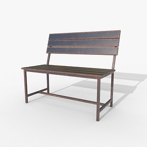 old bench Low-poly 3D model