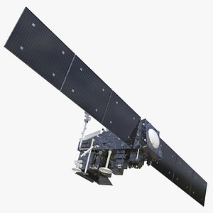 Modern Satellite with Solar Panels