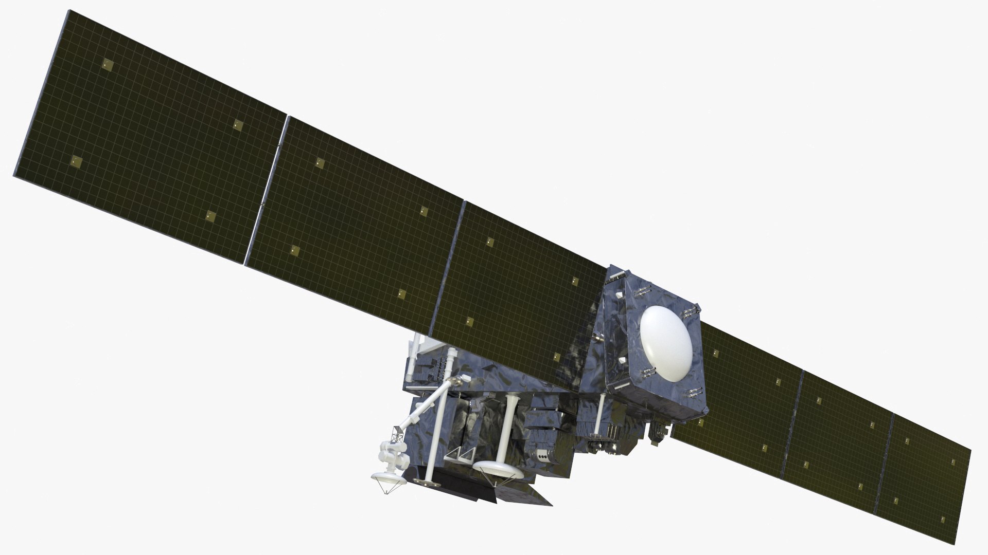 Modern Satellite with Solar Panels 3D model preview