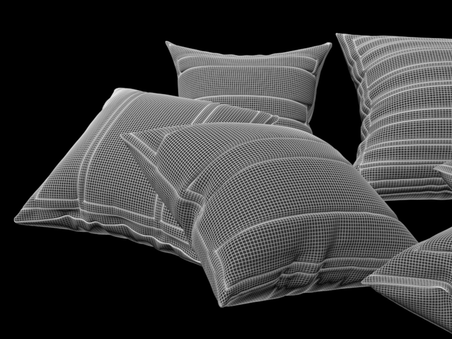 Pillow Set Model TurboSquid 1426953