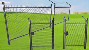 3D Netting Mesh Fence Kit Low Poly Low-poly 3D model