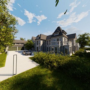 Large Mansion 2021 Blender Eevee and Cycles 1 3D model