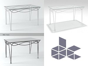 3D iron dining table n
