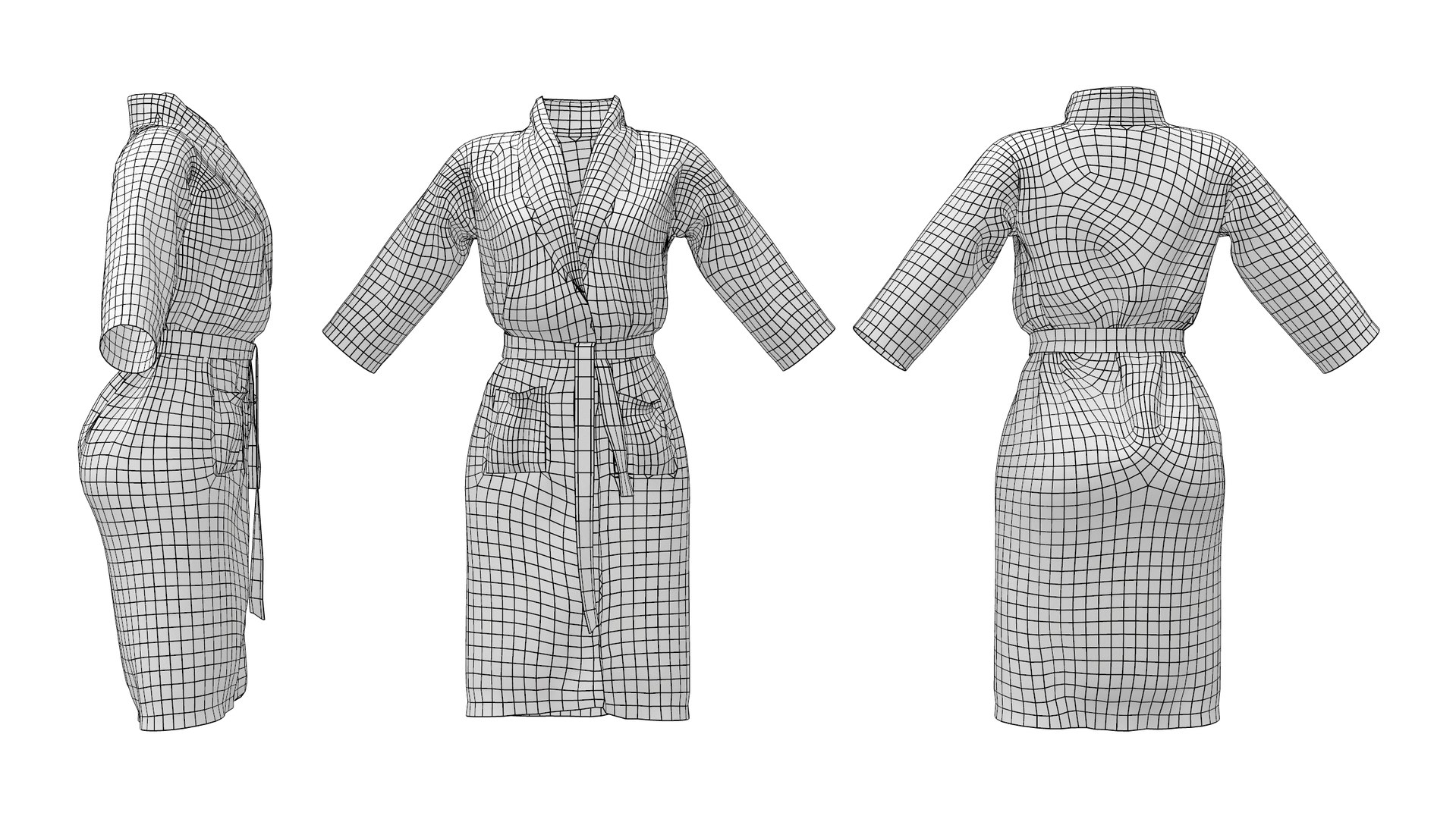 3D Long Bathrobe Model - TurboSquid 1748404