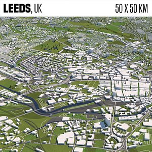 Leeds 50x50km City Map