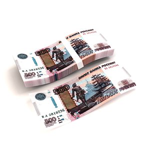 Banknote 500 Rubles 3D model