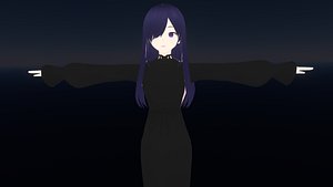 Game Ready Low Poly Anime Character Girl 34