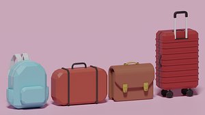 Cartoon Lowpoly Bag Collection model
