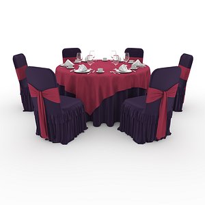 3D Banquet Table and Chair 54 model