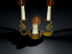 3D melting candle sticks model