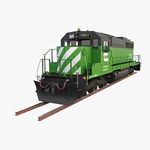 3D locomotive emd sd40-2 burlington