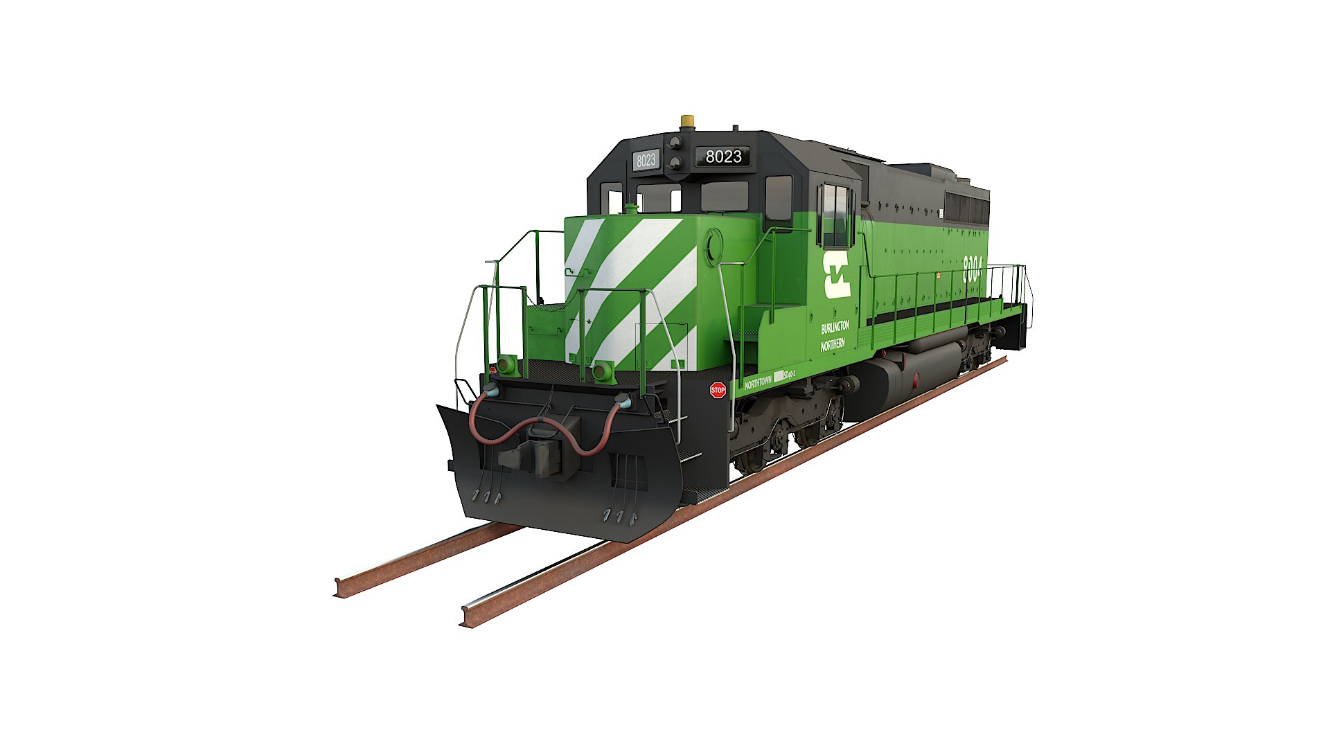 modelo 3d Locomotora EMD SD40-2 Burlington Northern (1