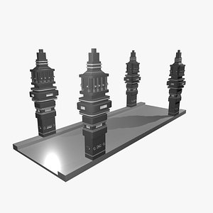 3D Modern Futuristic Space Sci-Fi bridge model