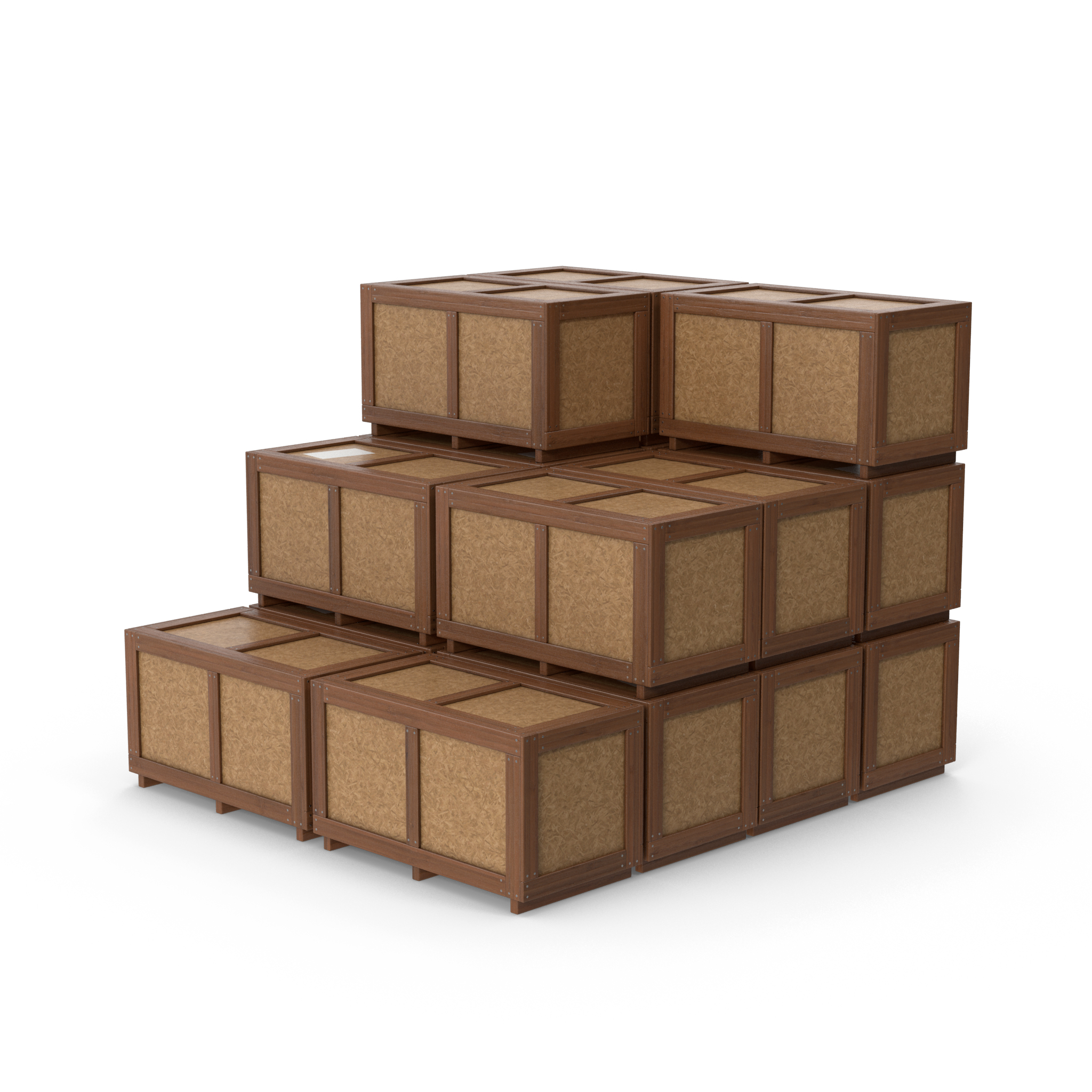 3D Stack Of Wooden Crate Boxes TurboSquid 1994928
