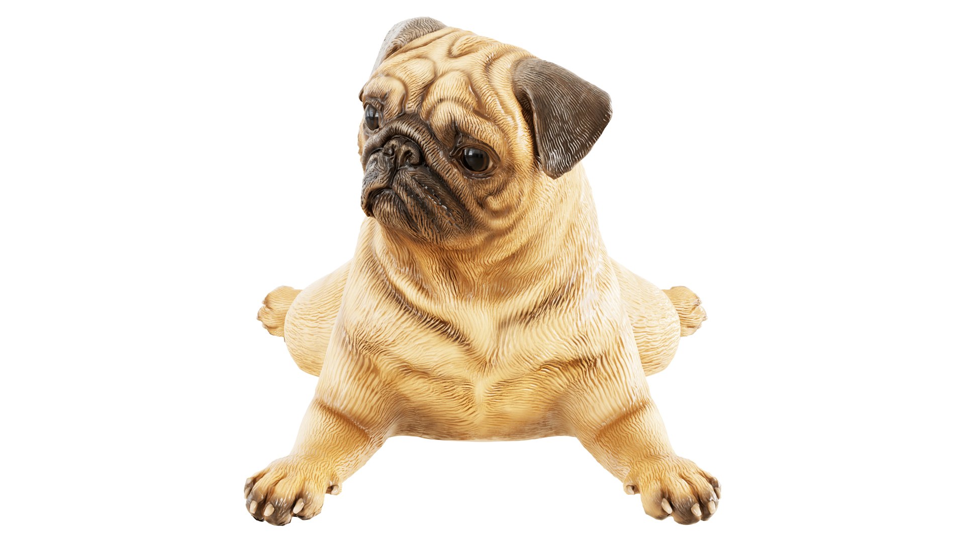 3D Pug figurine in a funny lying pose model https://p.turbosquid.com/ts-thumb/pu/ofQg6m/U7/v_05/jpg/1727457358/1920x1080/fit_q87/1ae6081e05f0a716915cc5bc8d620b019f203d36/v_05.jpg