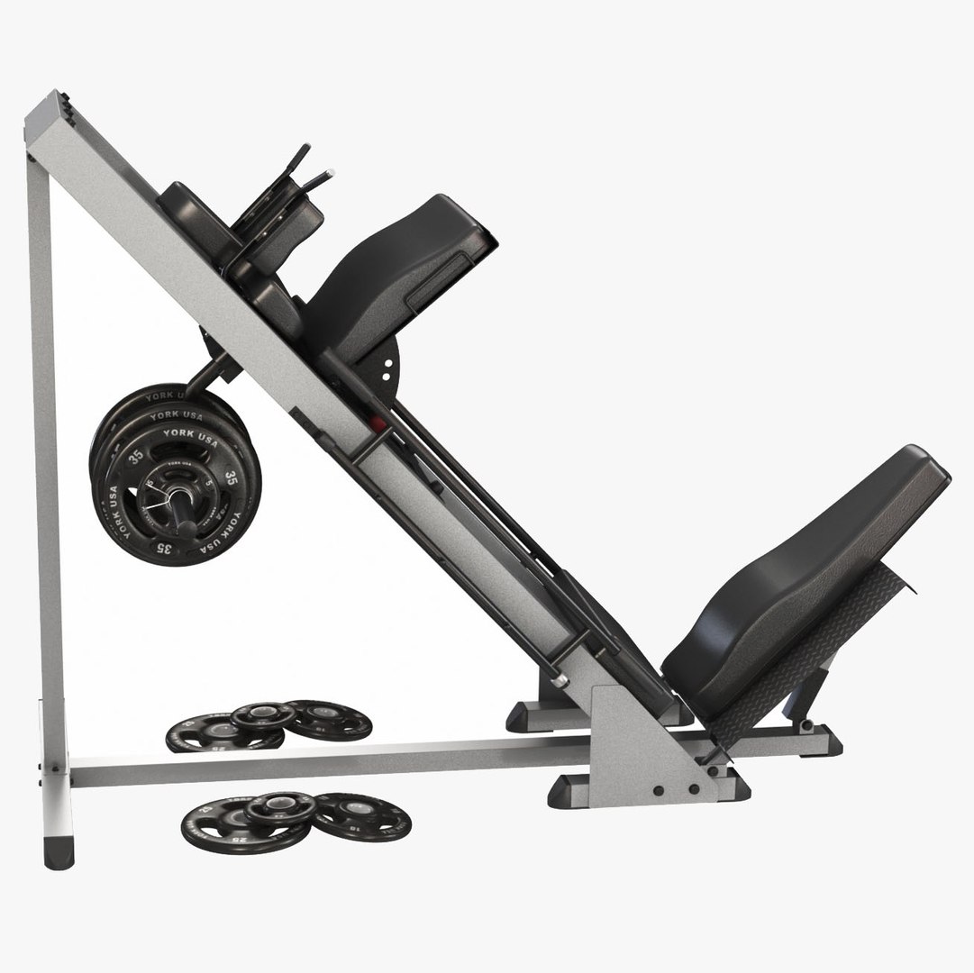 3D GYM Leg Press And Hack Squat Machine 1 With Barbell Model ...