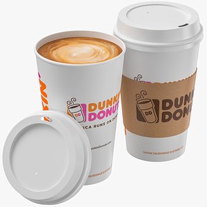 3D model Dunkin Donuts Coffee Paper Cup