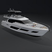 Ferretti 720 Yacht 3D render PBR