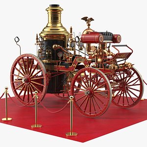 3D model Retro Steam Fire Engine Exhibit