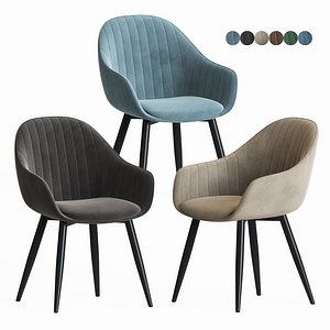 3D herbert blue velvet chair model