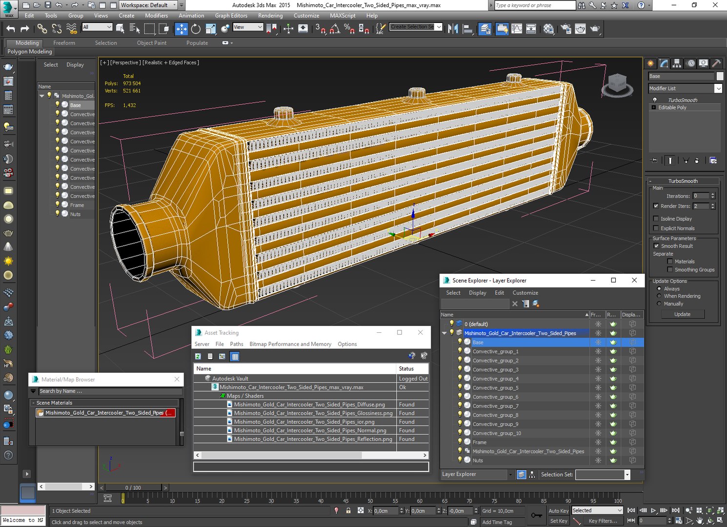 Mishimoto Gold Car Intercooler Two Sided Pipes 3D Model - TurboSquid ...